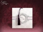Invitatii nunta model floral in relief lila 15 x 15 cm