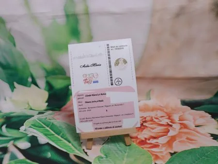 Invitatie magnet Bilet de avion 10 x 15 cm 