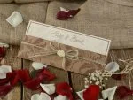 Invitatii nunta plic model floral maro 11 x 23.5 cm