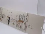 Invitatii nunta carton sidefat cu imprimeu miri 10 x 23.5 cm