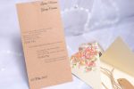 Invitatii nunta carton lucios cu motive florale 21 x 10.5 cm