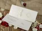 Invitatii nunta crem cu perla 10 x 24 cm