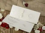 Invitatii nunta crem cu perla 10 x 24 cm