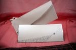 Invitatii nunta carton gros cu margini si frunze argintii 11 x 26.5 cm