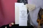 Invitatii nunta model decorat cu sclipici 24 x 9.8 cm