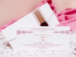 Invitatii nunta carton model banda carton sigiliu 11.6 x 25.5 cm