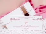 Invitatii nunta carton model banda carton sigiliu 11.6 x 25.5 cm