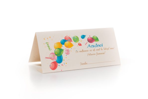 Plicuri de bani botez cu baloane multicolore 9 x 20 cm
