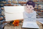 Invitatii botez care ilustreaza un copil 11 x 28.5 cm
