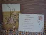 Invitatii nunta mate model floral roz 13 x 19 cm