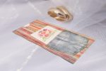 Invitatii nunta model vintage dungi vericale 10 x 21 cm