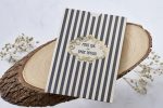 Invitatii nunta clasice cu dungi aurii 14 x 20.3 cm
