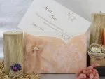 Invitatii nunta carton mat relif fundita 21.5 x 14.5 cm