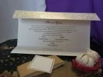 Invitatii nunta model si banda aurie 22 x 9.5 cm