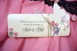 Invitatii nunta flori de camp si fluturas 21 x 8.2 cm