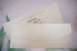 Invitatii nunta crem carton mat striatii si relief 10.5 x 26.4 cm