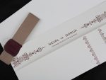 Invitatii nunta carton model banda carton sigiliu 11.6 x 25.5 cm