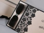 Invitatii nunta crem elegante model floral negru 10.5 x 24.5 cm