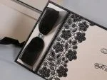 Invitatii nunta crem elegante model floral negru 10.5 x 24.5 cm