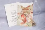 Invitatii nunta model clasic rustic si snur 14 x 22 cm