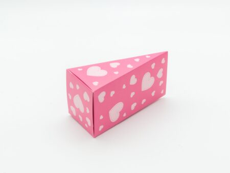Cutii de Prajituri roz in forma de triunghi 15 x 7 x 7.5 cm