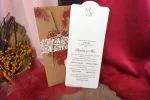 Invitatii nunta plic vintage cu model floral dantelat 10 x 24 cm