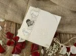 Invitatii nunta decupaj forma de inimioare 16 x 16 cm