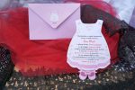 Invitatii botez rochita cu botosei 18 x 12.5 cm
