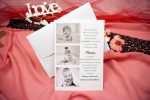 Invitatii botez pe care se pot tipari pozele bebelusului 13.5 x 20 cm