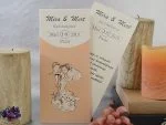 Invitatii nunta carton lucios miri exterior fara plic clasic 22 x 9 cm