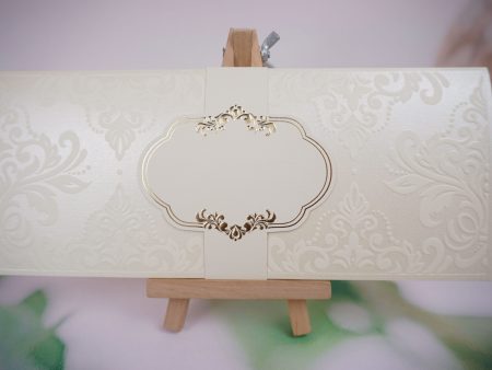 Invitatii nunta elegante aurii 24.5 x 20.8 cm