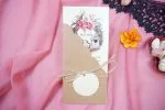 Invitatii nunta decor floral cu plic decupat 9.7 x 20.9 cm