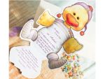 Invitatii botez forma de ratusca 9 cm x 19.5 cm