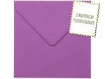 Plicuri mov patrate invitatii nunta 155 x 155 mm set 20 buc