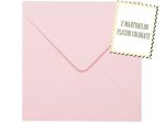 Plicuri roz patrate invitatii felicitare 155 x 155 mm set 20 buc