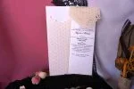 Invitatii nunta model decorat cu sclipici 24 x 9.8 cm