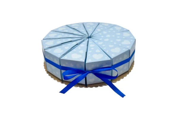 Cutii de Prajituri felie de tort albastre 15 x 7 x 7.5 cm