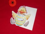 Invitatii botez forma de ratusca 9 cm x 19.5 cm