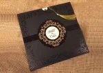 Invitatii nunta alb negre cu model auriu clasic 19 x 18.8 cm