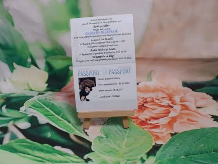 Invitatie magnet Pasaport 10 x 15 cm 