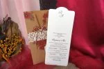 Invitatii nunta plic vintage cu model floral dantelat 10 x 24 cm