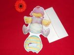 Invitatii botez forma de ratusca 9 cm x 19.5 cm