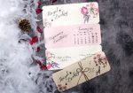 Invitatii nunta flori de camp si fluturas 21 x 8.2 cm