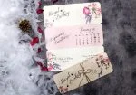 Invitatii nunta flori de camp si fluturas 21 x 8.2 cm