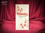 Invitatii nunta crem flori fucsia 20 x 10 cm