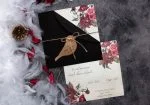Invitatii nunta plic negru sccesorizat cu sfoara 16 x 16 cm