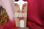 Invitatii nunta plic vintage cu model floral dantelat 10 x 24 cm