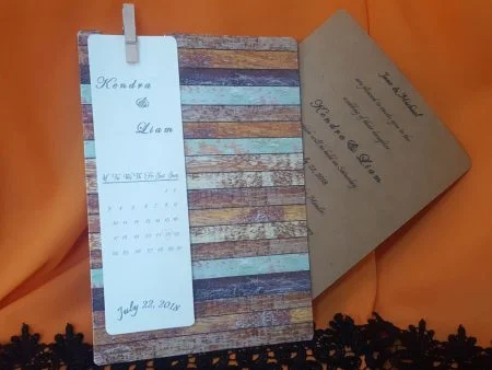 Invitatii nunta model vintage multicolor 14 x 18 cm