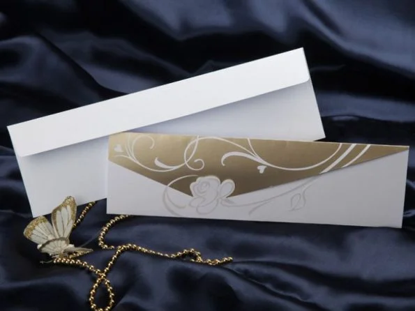 Invitatii nunta carton trei pliuri text mijloc 25.5 cm x 7.5 cm