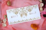 Invitatii nunta forma de plic cu sclipici si doua decupaje 22.9 x 10.9 cm